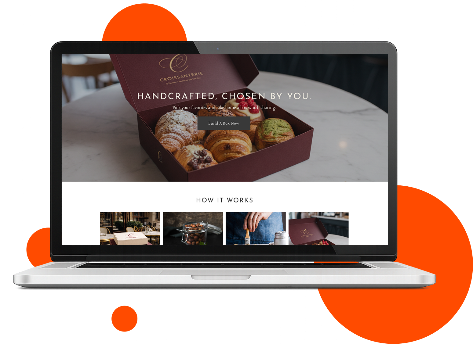 Laptop showing landing page design